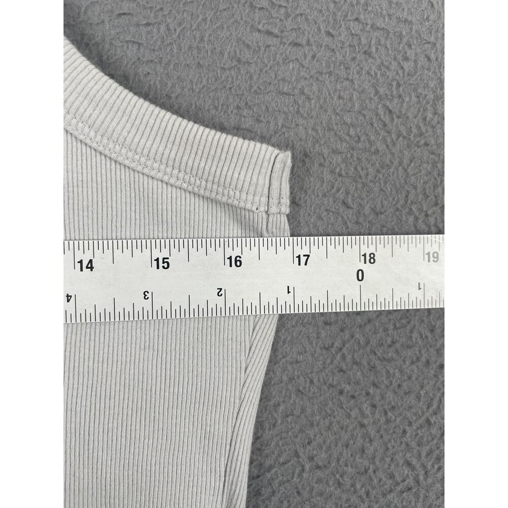James Perse Tank Womens 4/XL Gray Ribbed Cotton Slim Basic Crewneck Lightweight - Picture 6 of 7